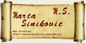 Marta Šiniković vizit kartica